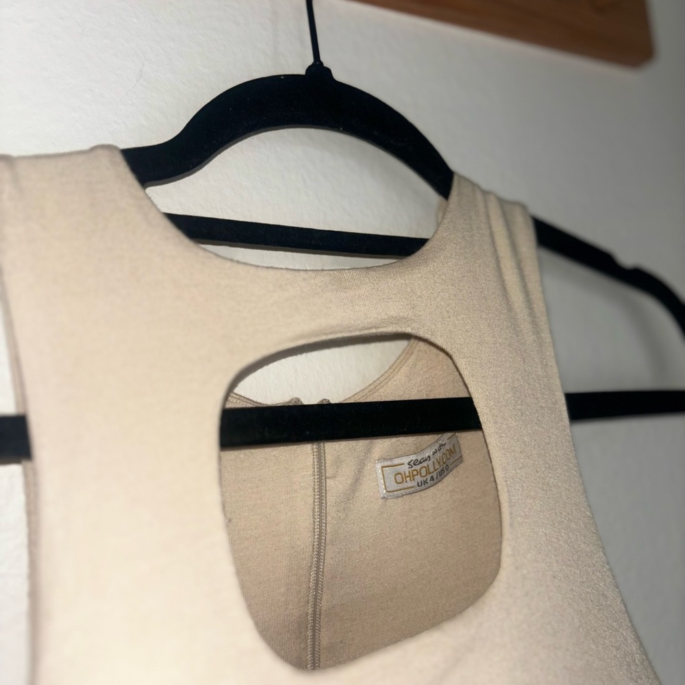 Beige Sleeveless Dress